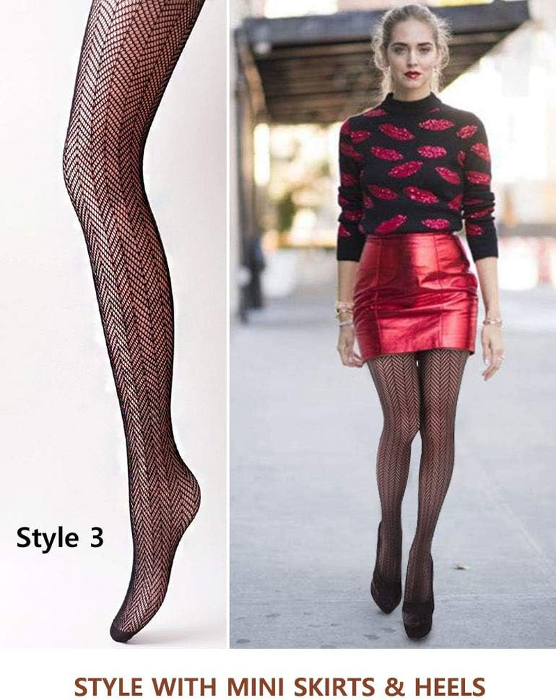 Women Patterned Fishnet Tights Black Fishnets Net Stockings Pantyhose