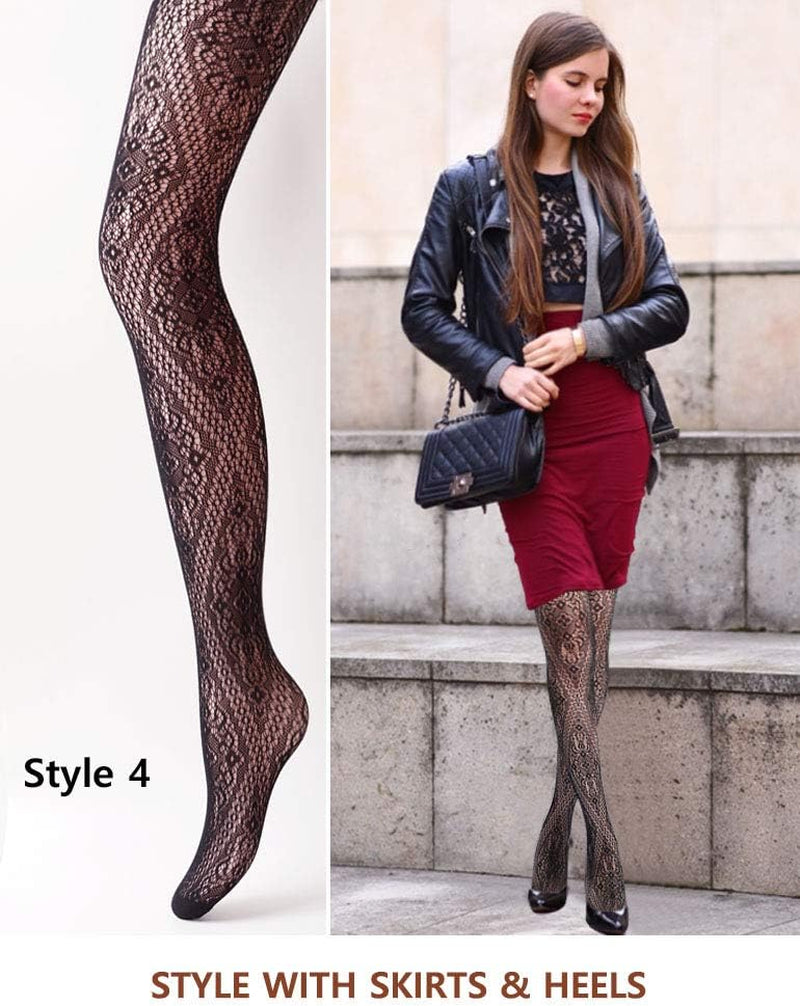 Women Patterned Fishnet Tights Black Fishnets Net Stockings Pantyhose